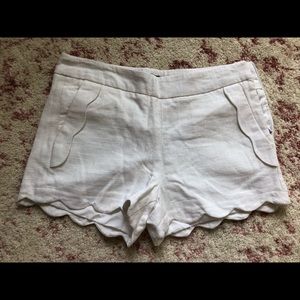 Cynthia Rowley white scalloped shorts